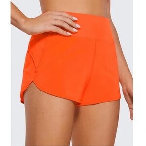 CRZ Yoga orange running shorts